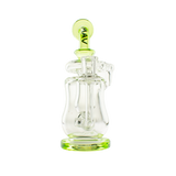 MAV Glass Lido Recycler Dab Rig with Beaker Design and Quartz Material, Front View