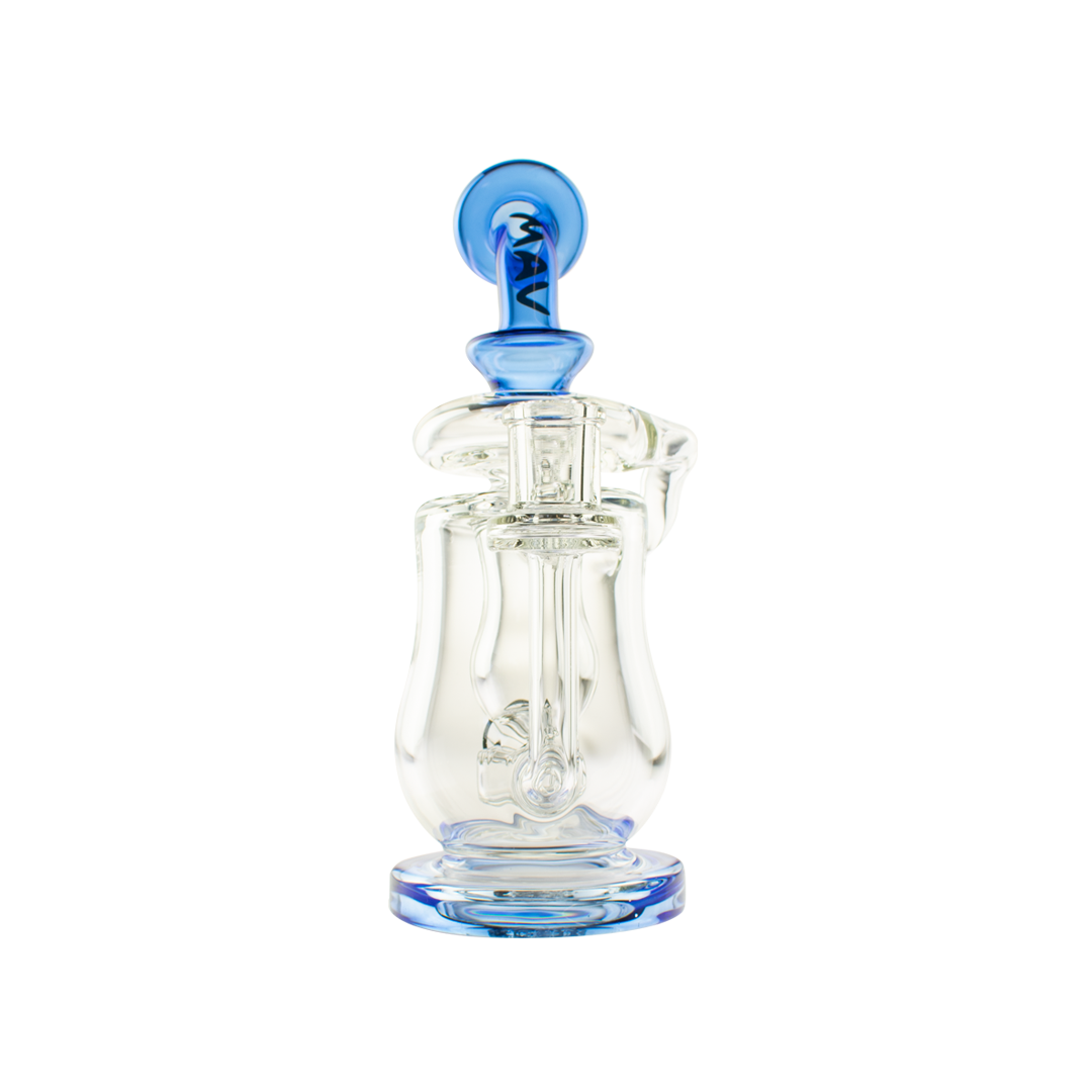 MAV Glass Lido Recycler Dab Rig with Quartz Banger, Beaker Design, 7" Height, Front View
