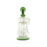 MAV Glass Lido Recycler Dab Rig with Quartz Banger, 7" Height, Beaker & Recycler Design, Front View