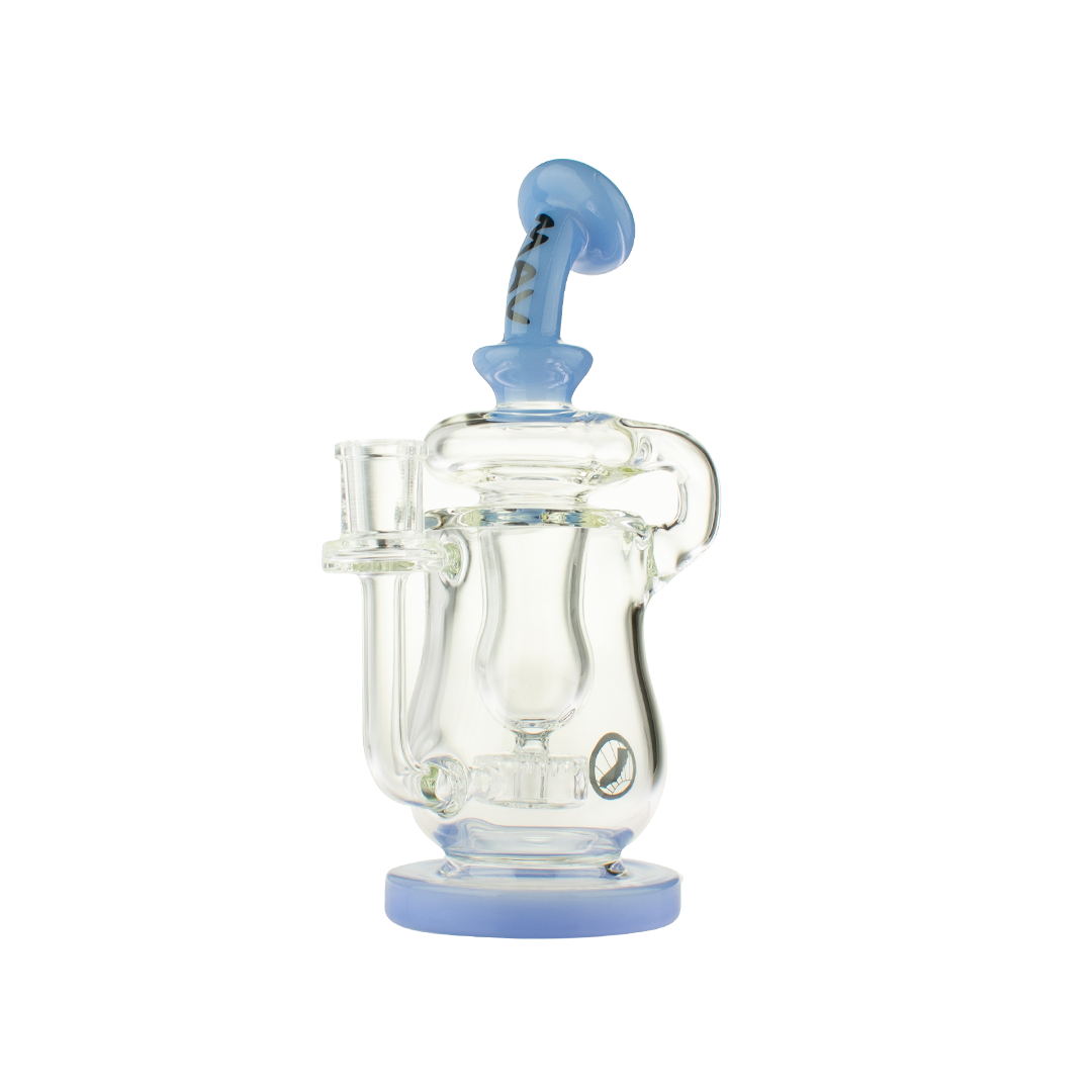 MAV Glass Lido Recycler Dab Rig in Lavender, 7" Height, 14mm Quartz Joint, Beaker Design with Recycler