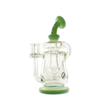 MAV Glass Lido Recycler Dab Rig in Sea Foam with Quartz Banger, Front View
