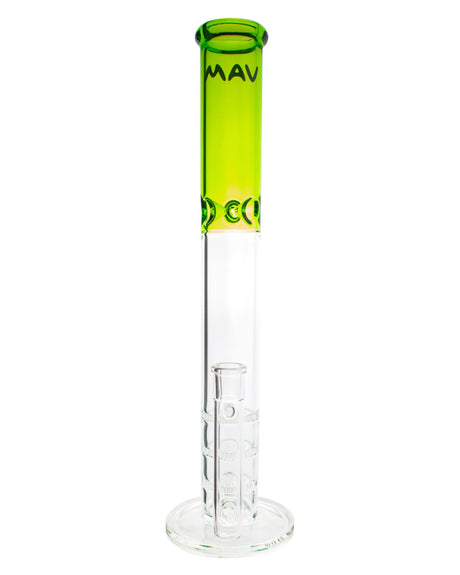 MAV Glass 17'' Triple Honeycomb Straight Tube Bong in Green, Front View on White Background