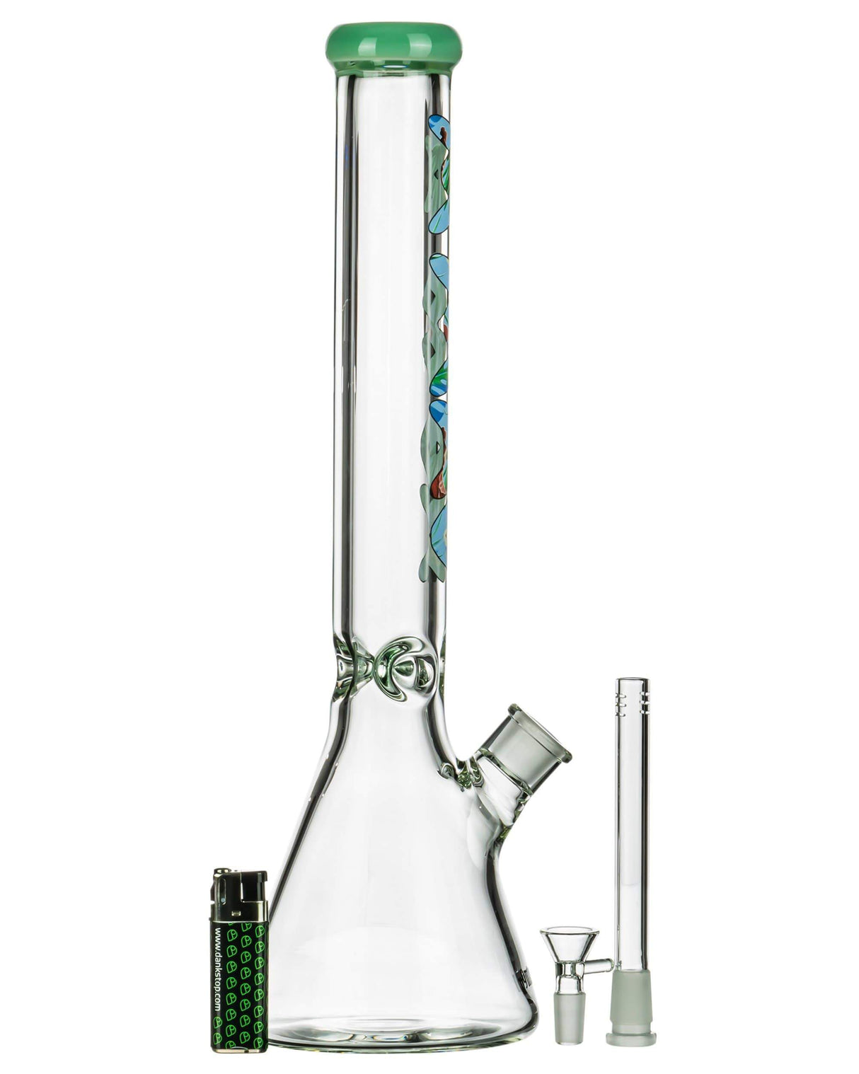 MAV Glass - 18" 9mm Special Decal Beaker Bong with thick glass and deep bowl, front view