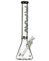 MAV Glass 18" 9mm Beaker Bong with Special Decal, Heavy Wall, Front View on White Background