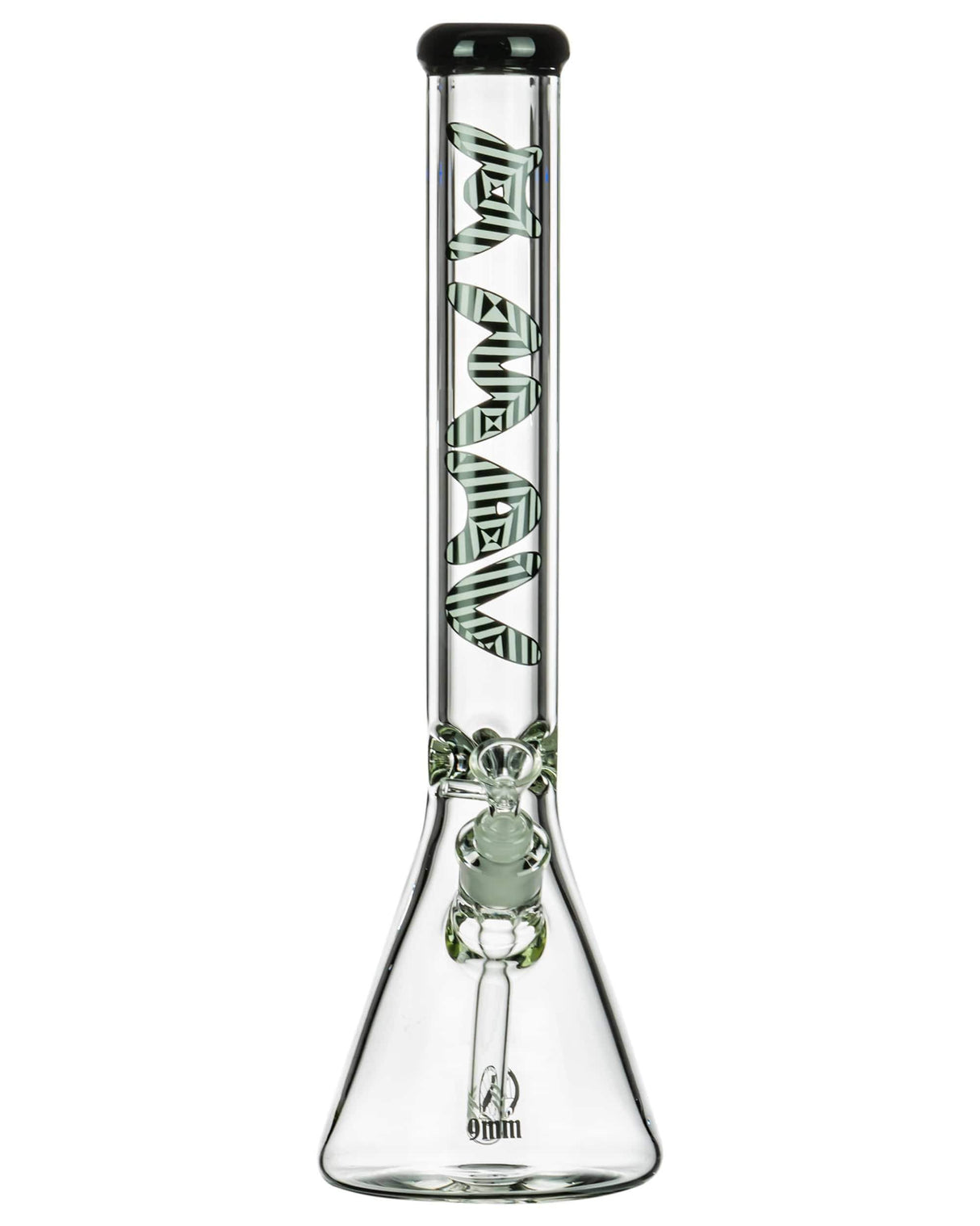 MAV Glass - 18" Special Decal Beaker Bong with Heavy Wall and 9mm Thickness - Front View