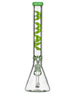 MAV Glass - 18" 9mm Beaker Bong with Slyme Drip Decal, Front View on White Background