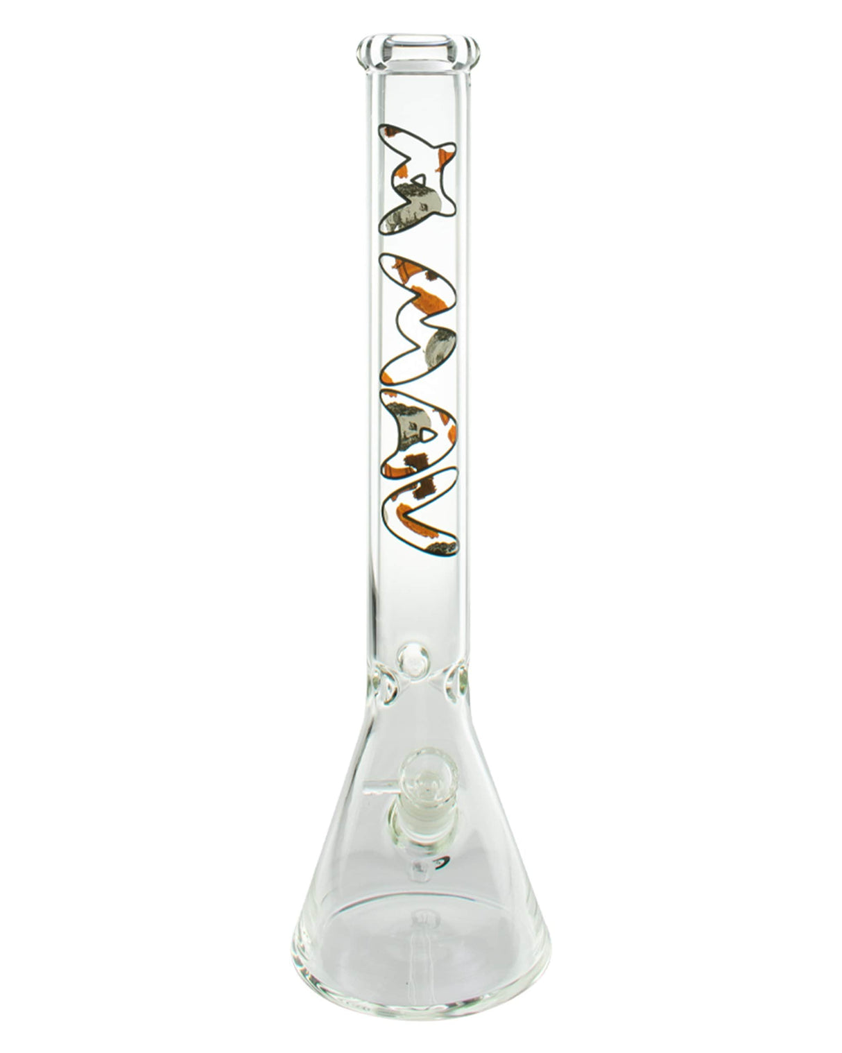 MAV Glass - 18'' Top City Beaker Bong with clear glass and Philly design - Front View