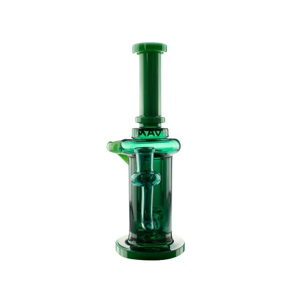 MAV Glass 9" Abalone Cove Incycler Dab Rig with Single Uptake in Green - Front View