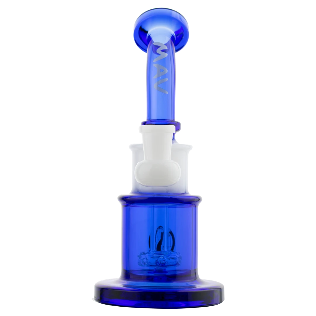 MAV Glass - Birthday Cake Beaker Bong, Compact 8" Height, 14mm Joint, USA Made, Front View
