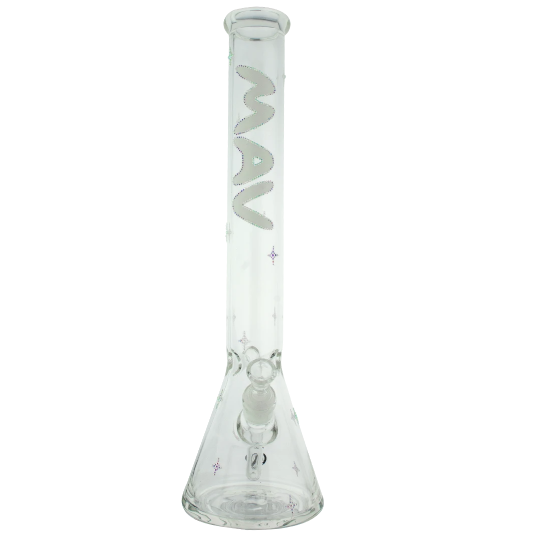MAV Glass - Blunt Bhaddie X Mav Collab Beaker Bong 18'' Front View on White Background
