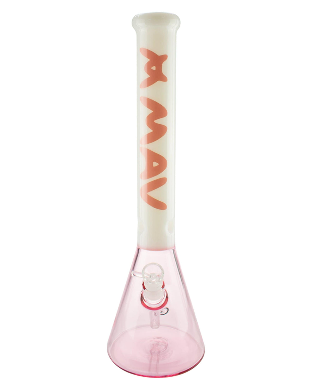 MAV Glass - 18" Color Float Sleeve Beaker Bong in White, Front View on Seamless Background