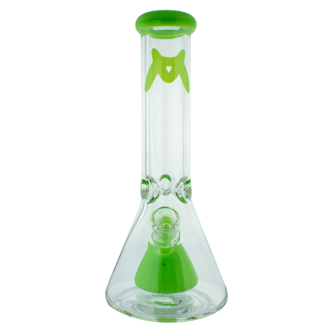 MAV Glass 12" Pyramid Beaker Bong, 7mm Thick, 18-19mm Joint, USA Made, Front View