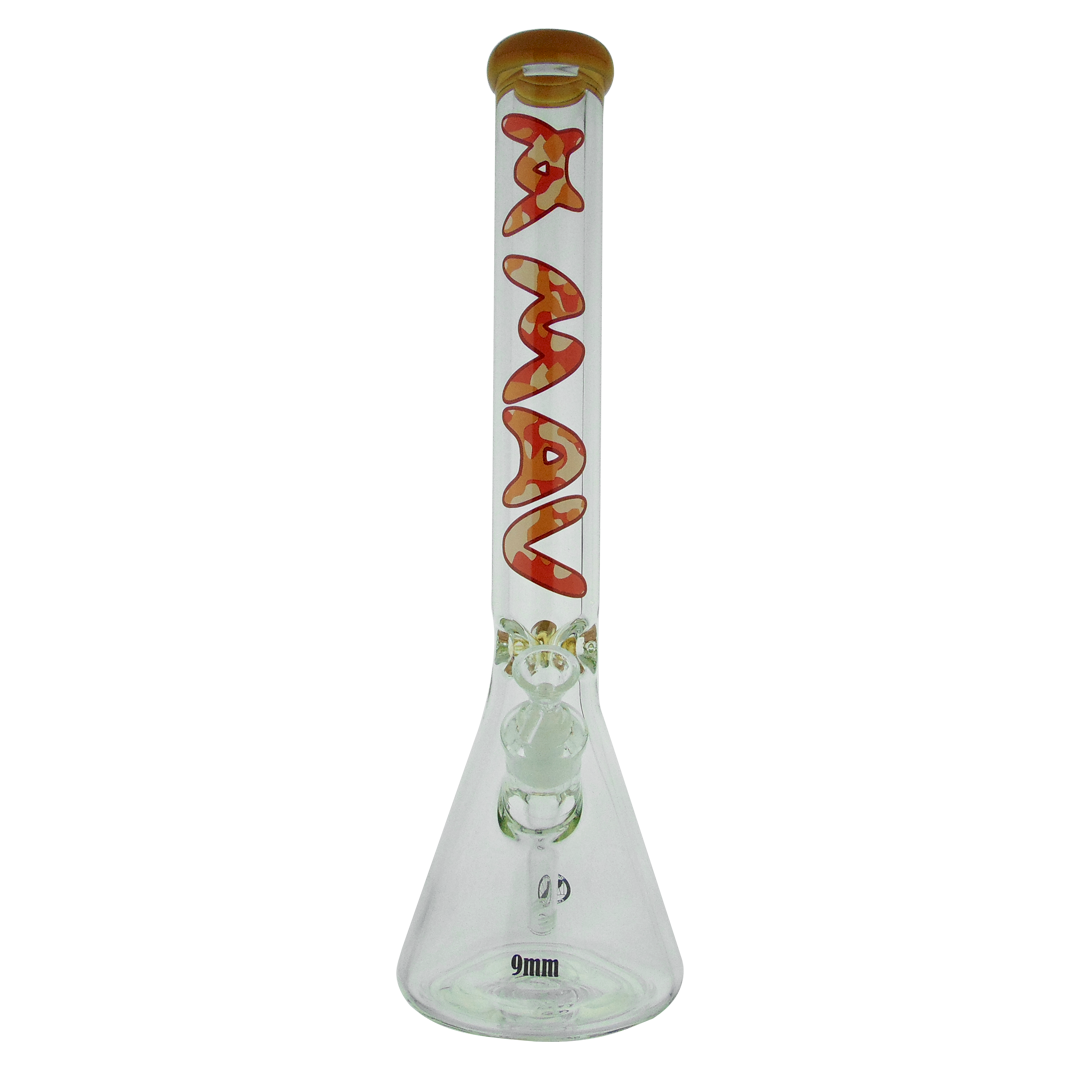MAV Glass - 9mm Thick Camo Beaker Bong with Heavy Wall Side View