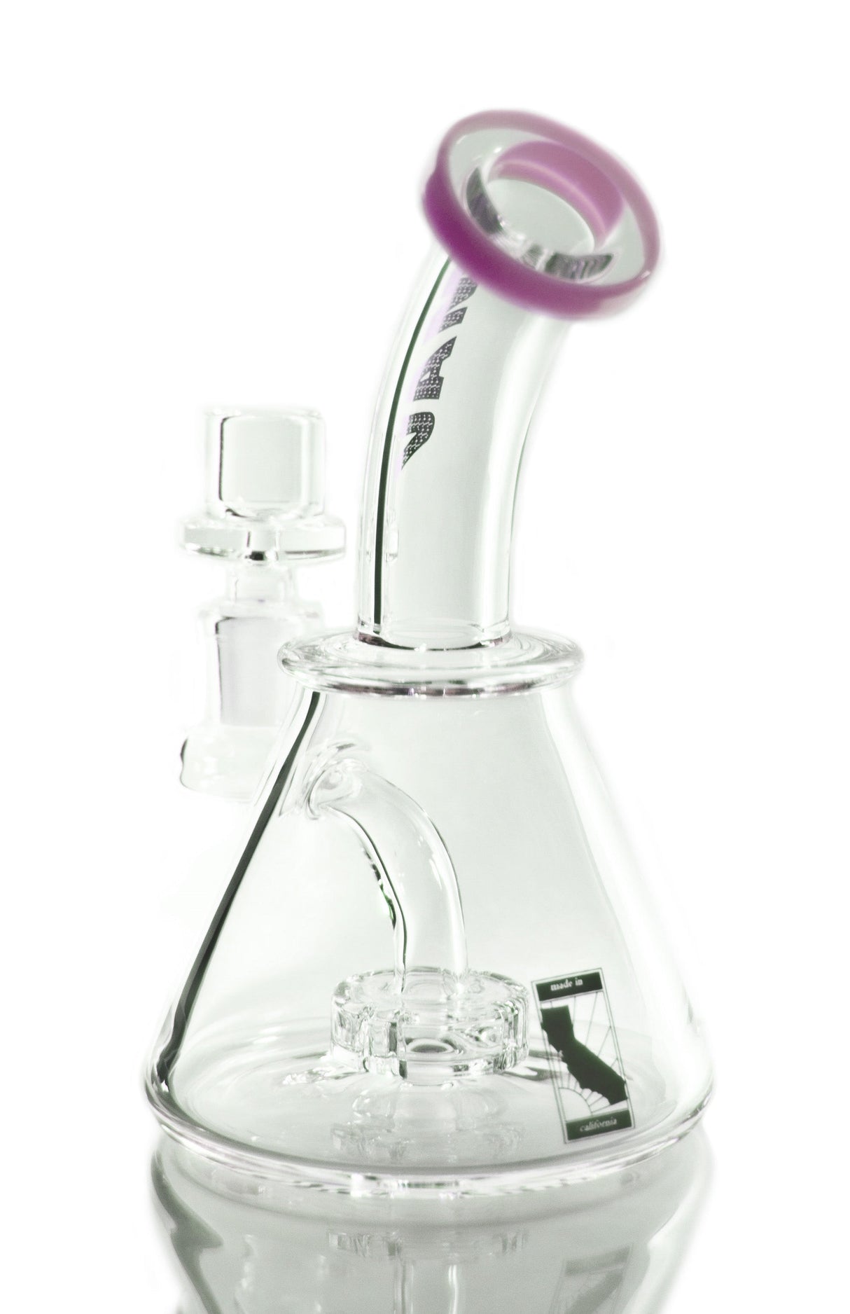 MAV Glass 7" Beaker Banger Hanger Rig with Disc Percolator and Quartz Banger - Front View