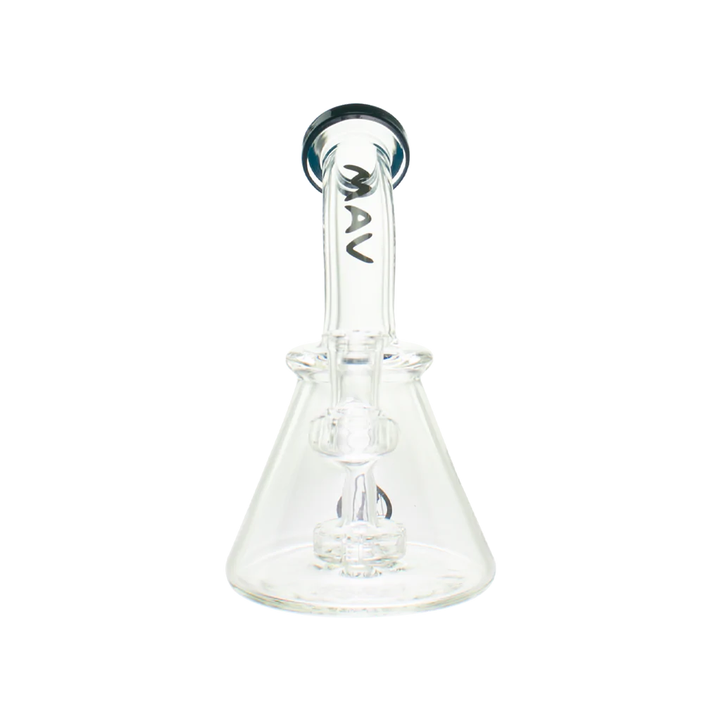 MAV Glass 7" Beaker Banger Hanger Rig in Dark Blue with Disc Percolator - Front View