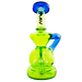 MAV Glass - Mini Tahoe Bulb Recycler Dab Rig in Ooze with Blue Accents, 7" Hole Diffuser Percolator