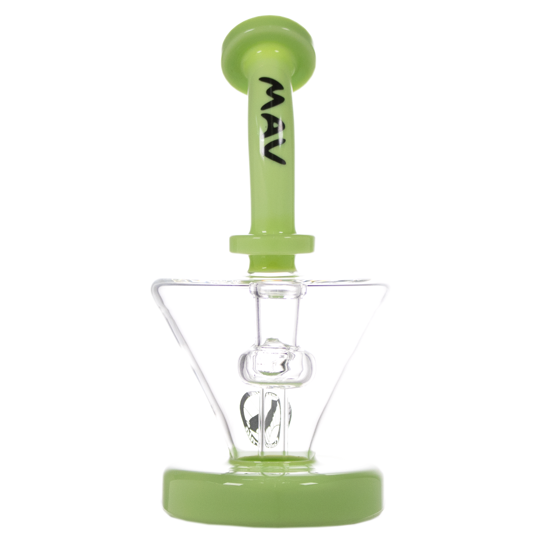 MAV Glass - The Cone Rig with Hole Diffuser Percolator, 8" Height, 14mm Joint - Front View