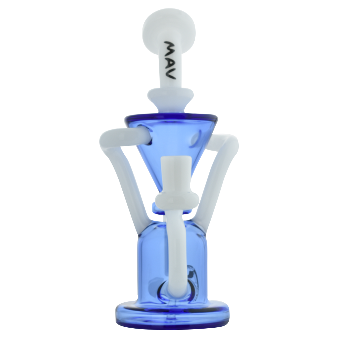 MAV Glass - The Humboldt Dab Rig with Vortex Percolator in Blue - Front View