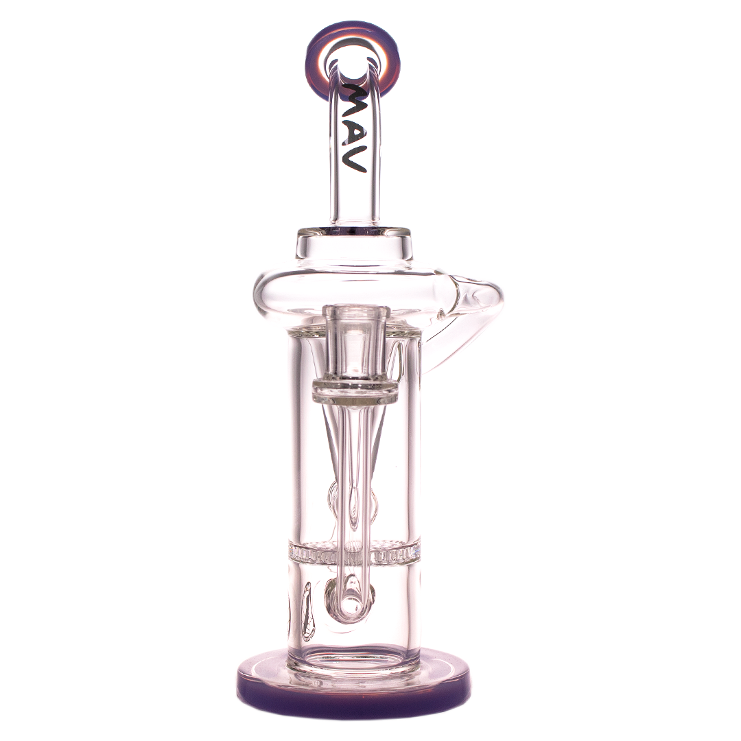 MAV Glass - The Sonoma Recycler Bong with Cyclone Percolator - 10" Tall - Front View