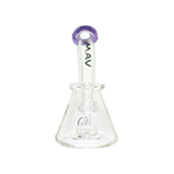 MAV Glass Mini Bent Neck Beaker in Purple - Compact 7" Bong with Glass on Glass Joint