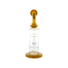 MAV Glass Mini Bent Neck Honey Bong in Butter color with Honeycomb Percolator - Front View