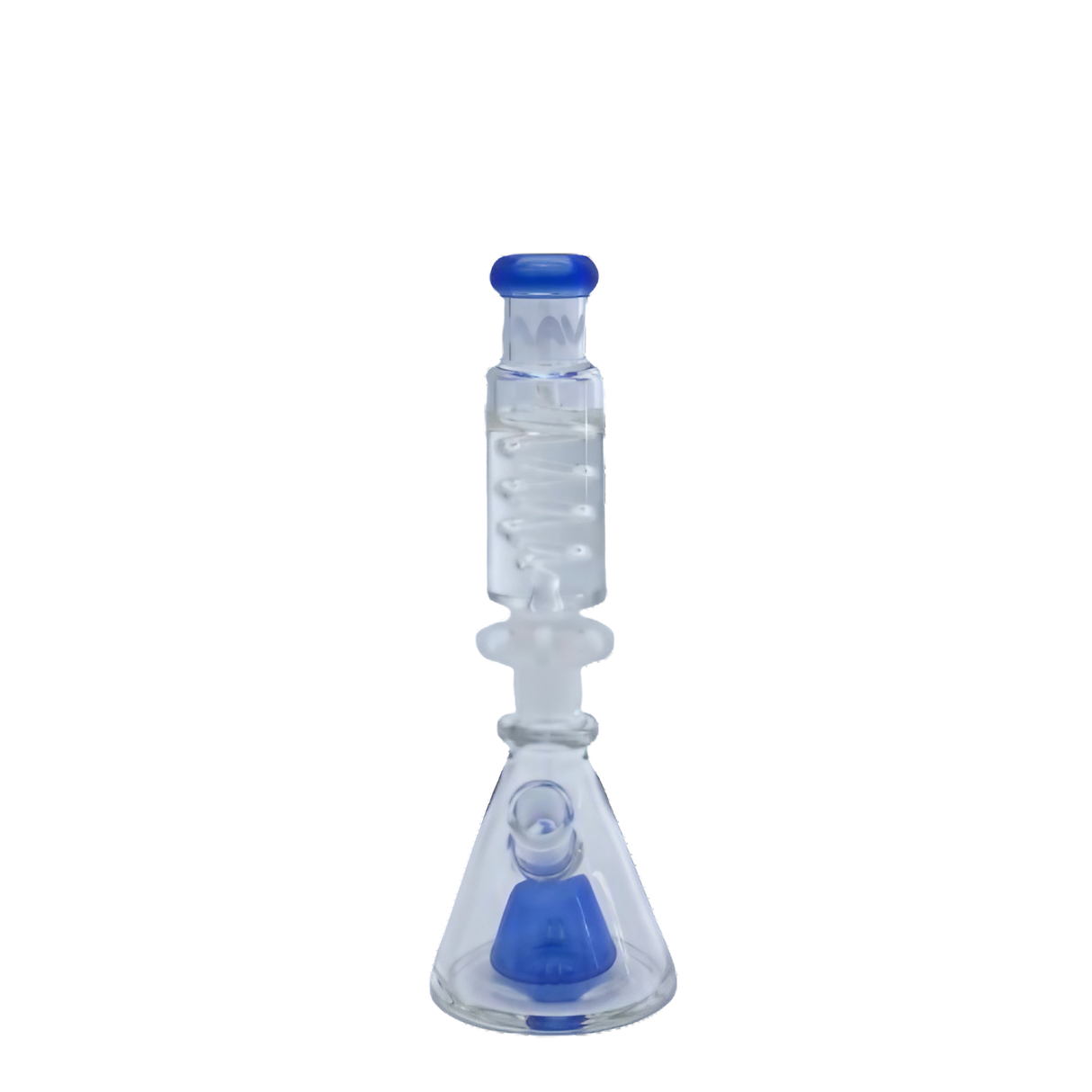 MAV Glass Mini Blue Beaker with Slitted Pyramid Percolator and Freezable Coil System