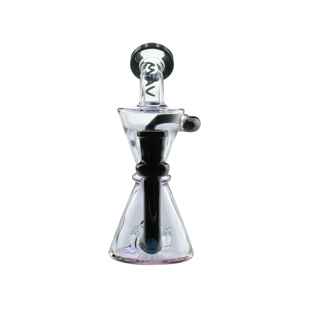 MAV Glass Mini Isabella Puck Recycler with Beaker Design, 6.5" Female Joint, Front View
