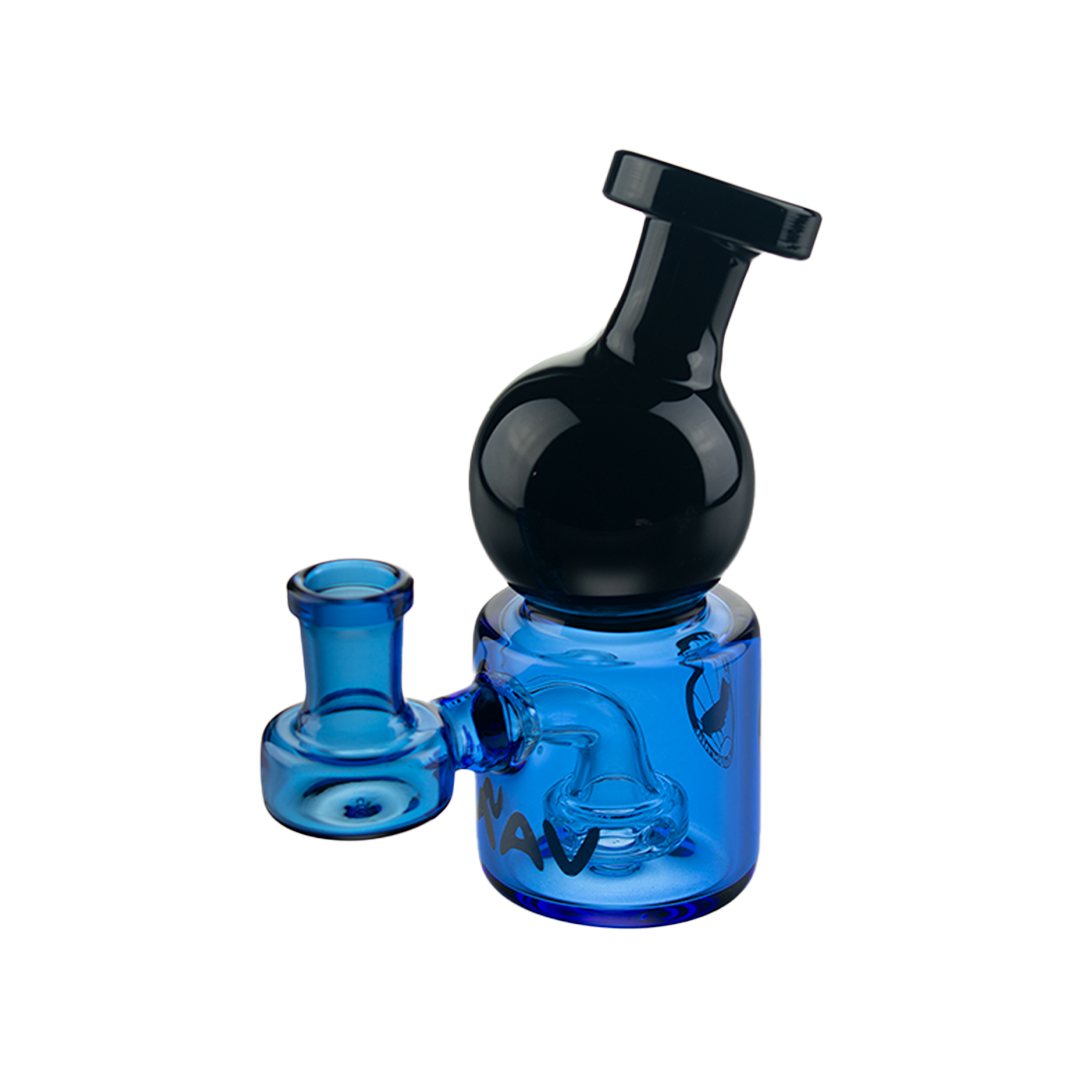 MAV Glass Mini Squig Rig in Black and Ink Blue with 14mm Joint - Compact Beaker Design