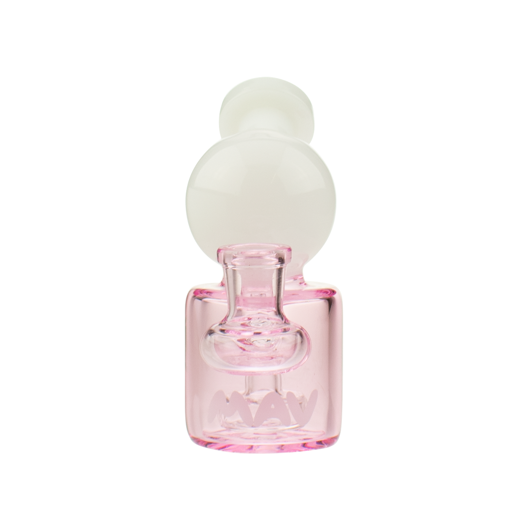 MAV Glass Mini Squig Rig in Pink - Front View with 14mm Joint and Beaker Design