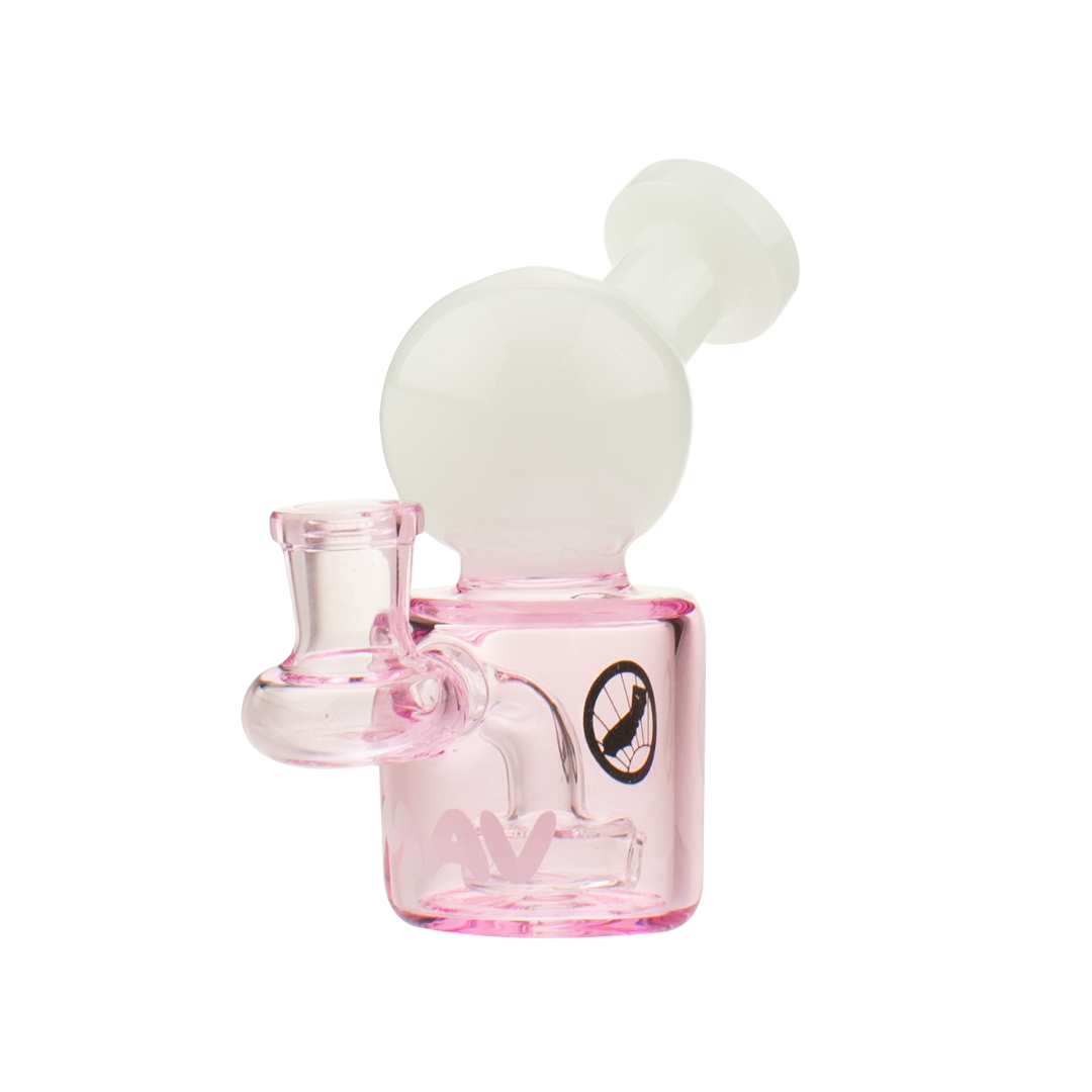 MAV Glass Mini Squig Rig in Pink - 4" Beaker Dab Rig with 14mm Joint - Front View