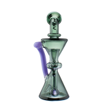 MAV Glass Mini Zuma Recycler Dab Rig with Vortex Percolator, 7.5" height, front view on white background