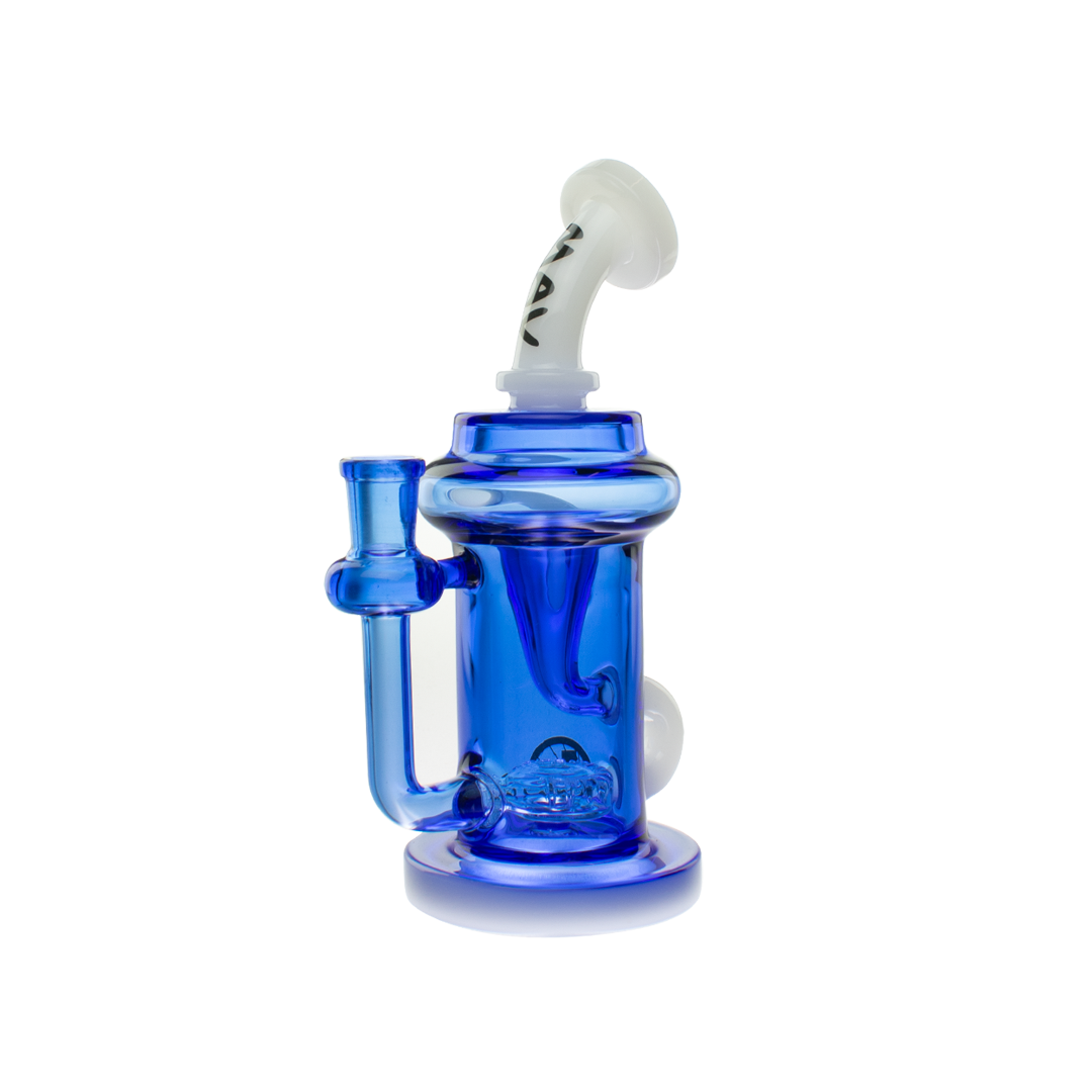 MAV Glass Monterey Recycler Dab Rig with Vortex Percolator, 8.25" tall, front view on white background