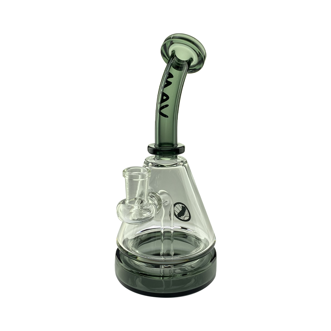 MAV Glass Pyramid Beaker Bong in Transparent Black with Glass on Glass Joint, Side View