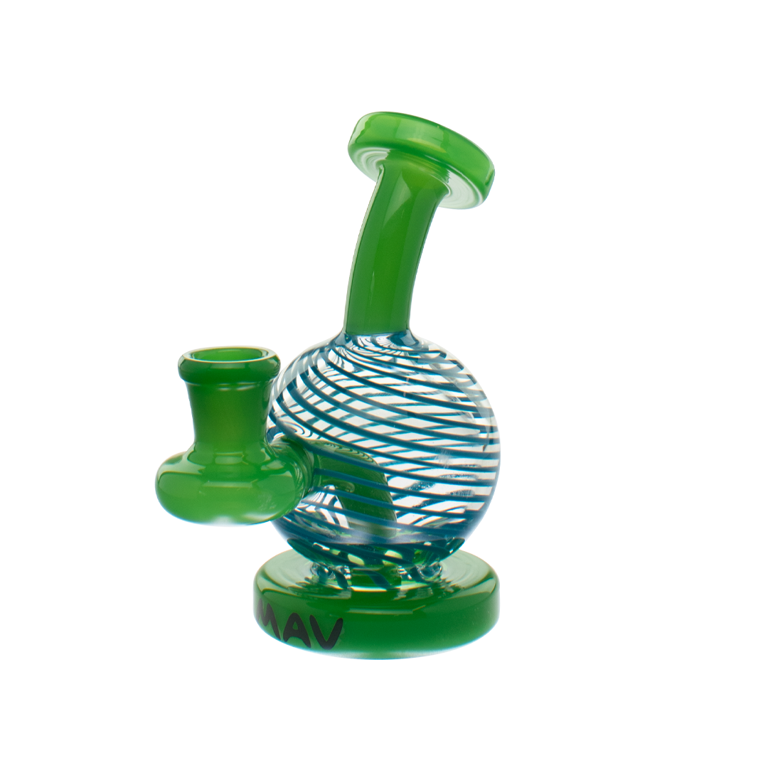 MAV Glass Solar Bulb Rig in Green with Hole Diffuser and 14mm Joint - Front View