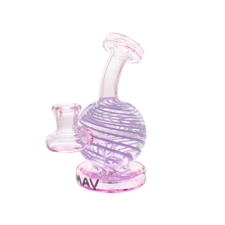 MAV Glass Solar Bulb Rig in Pink with Hole Diffuser Percolator, Front View on White Background