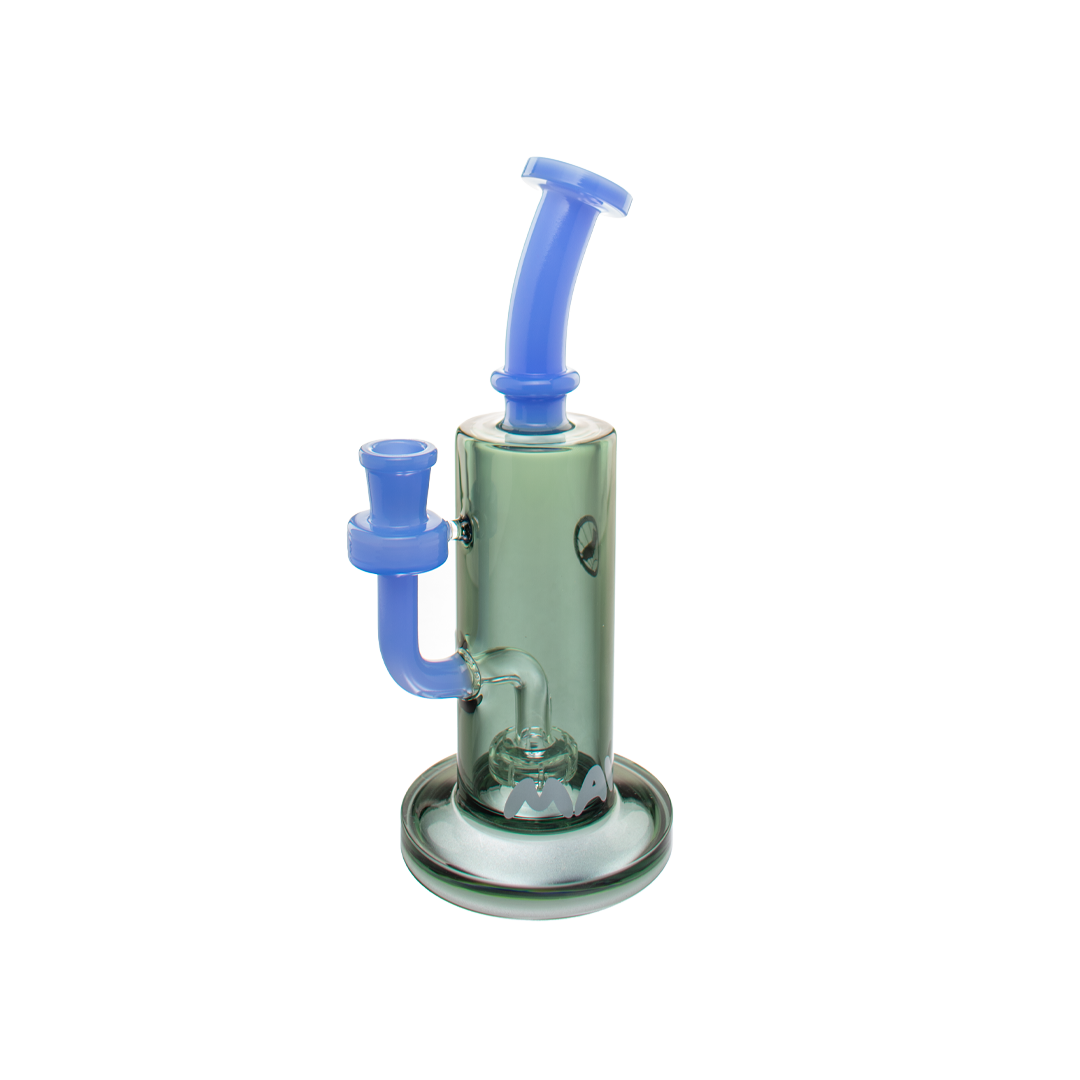 MAV Glass The Alcatraz Bong in Lavender, 7" Beaker Design, 14mm Glass Joint - Front View
