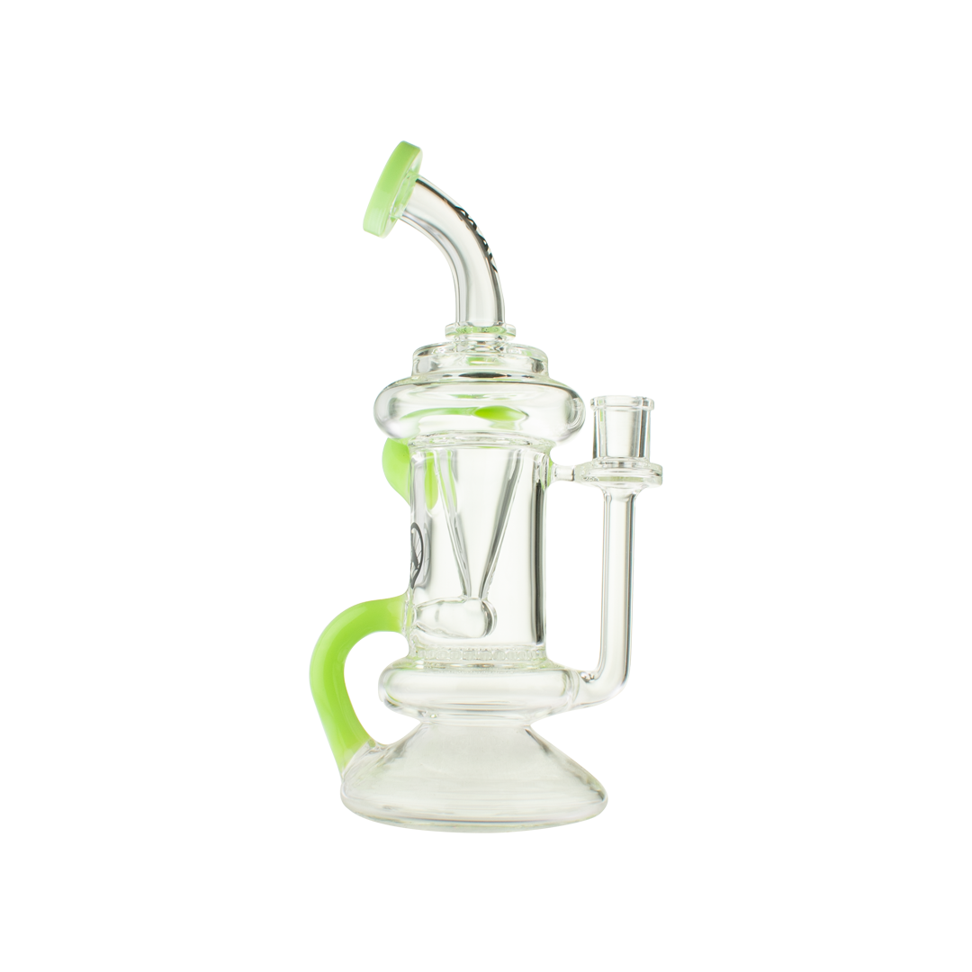 MAV Glass The Big Bear Recycler with Honeycomb Percolator, 9.5" Height, Front View