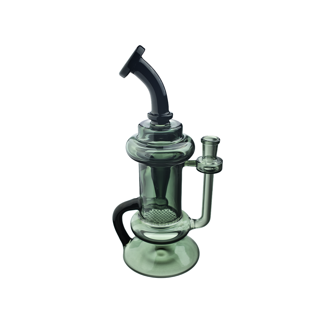 MAV Glass The Big Bear Recycler Dab Rig with Honeycomb Percolator, 9.5" Height, Front View