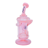 MAV Glass The Big Bear Recycler in Pink, 9.5" Honeycomb Percolator Dab Rig, Front View