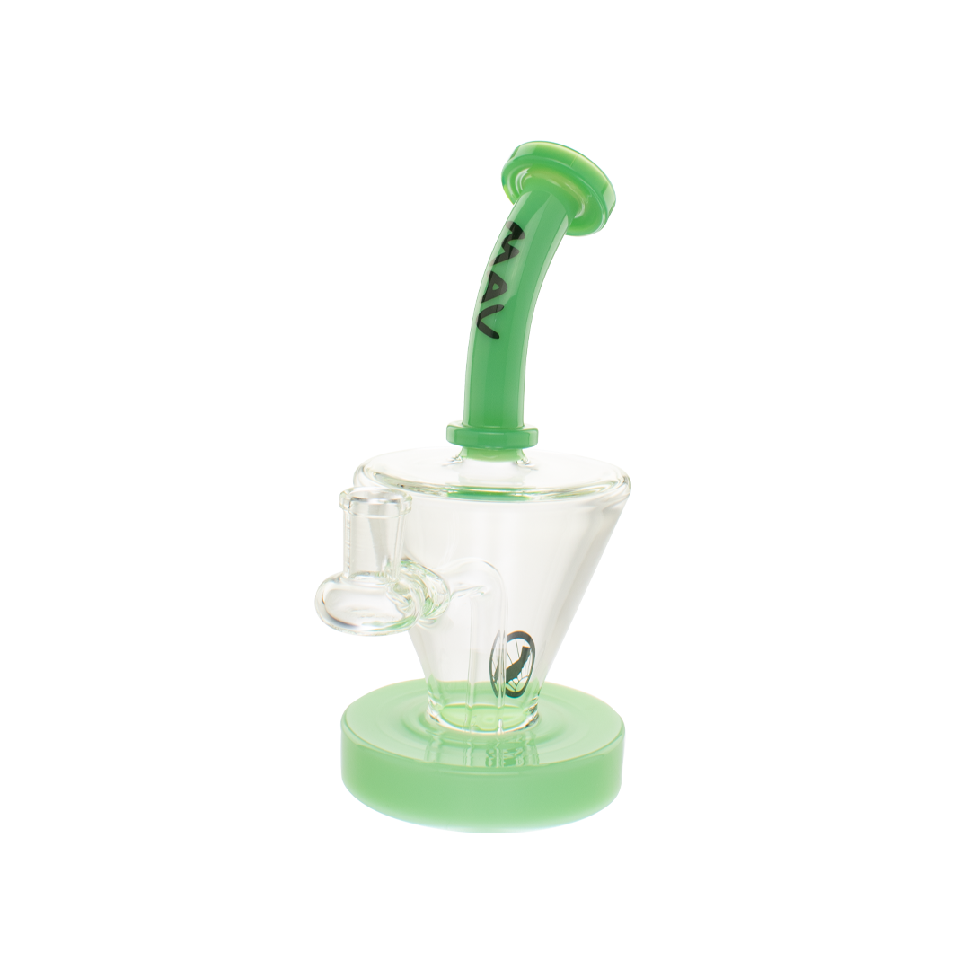 MAV Glass The Cone Rig in Seafoam - 8" Beaker Bong with Hole Diffuser Percolator - Front View