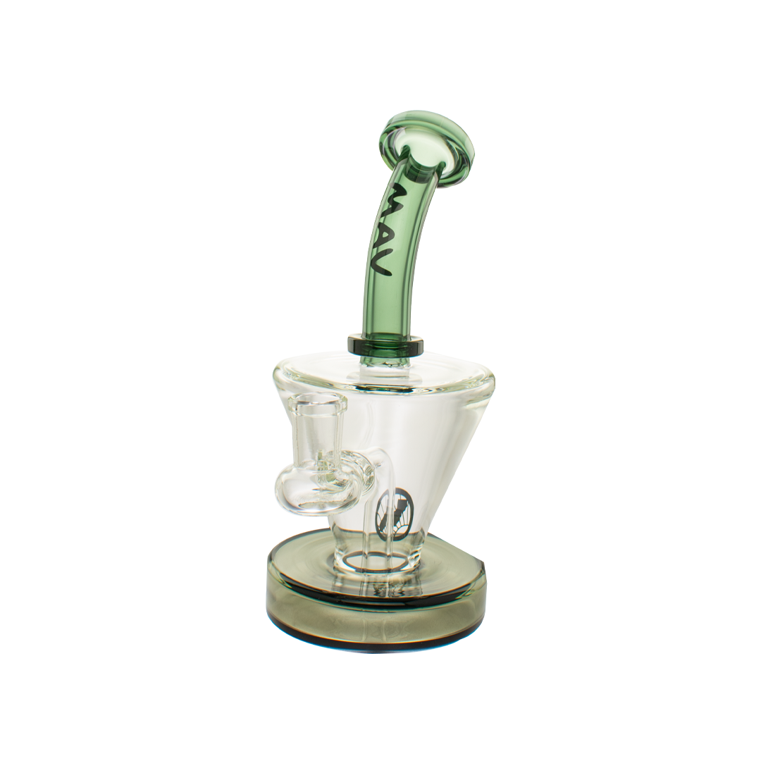 MAV Glass The Cone Rig in Transparent Black with Hole Diffuser Percolator - Front View