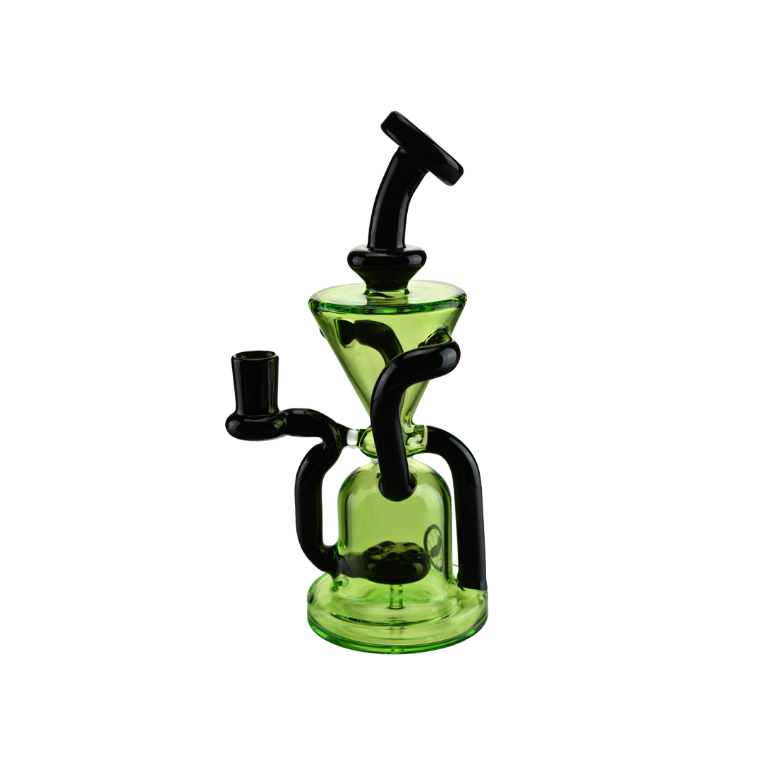 MAV Glass The Humboldt - 9" Green Beaker Recycler Dab Rig with Glass on Glass Joint