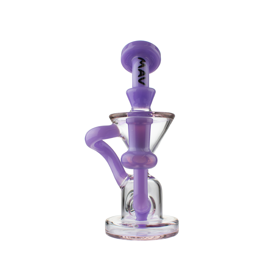 MAV Glass The Humboldt Mini Dab Rig with Vortex Cyclone Percolator, 7.5" Female Joint, Front View