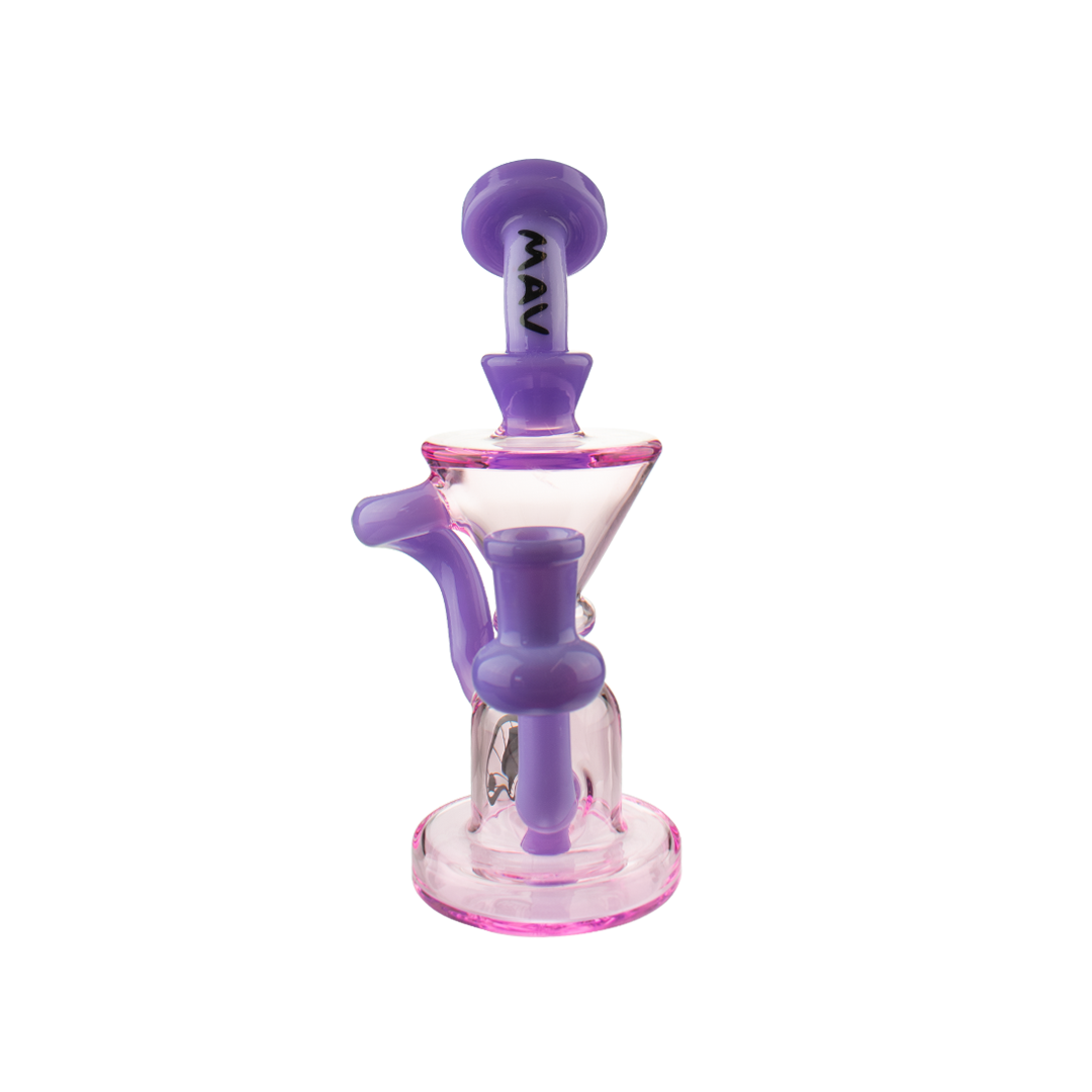 MAV Glass The Humboldt Mini Dab Rig with Hole Diffuser and Vortex Percolator in Purple