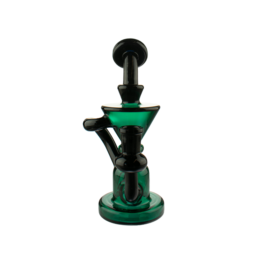 MAV Glass The Humboldt Mini Dab Rig with Vortex Percolator, 7.5" tall, 14mm Female Joint, front view
