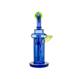 MAV Glass The Pch Recycler Dab Rig with Vortex Percolator in Blue - Front View