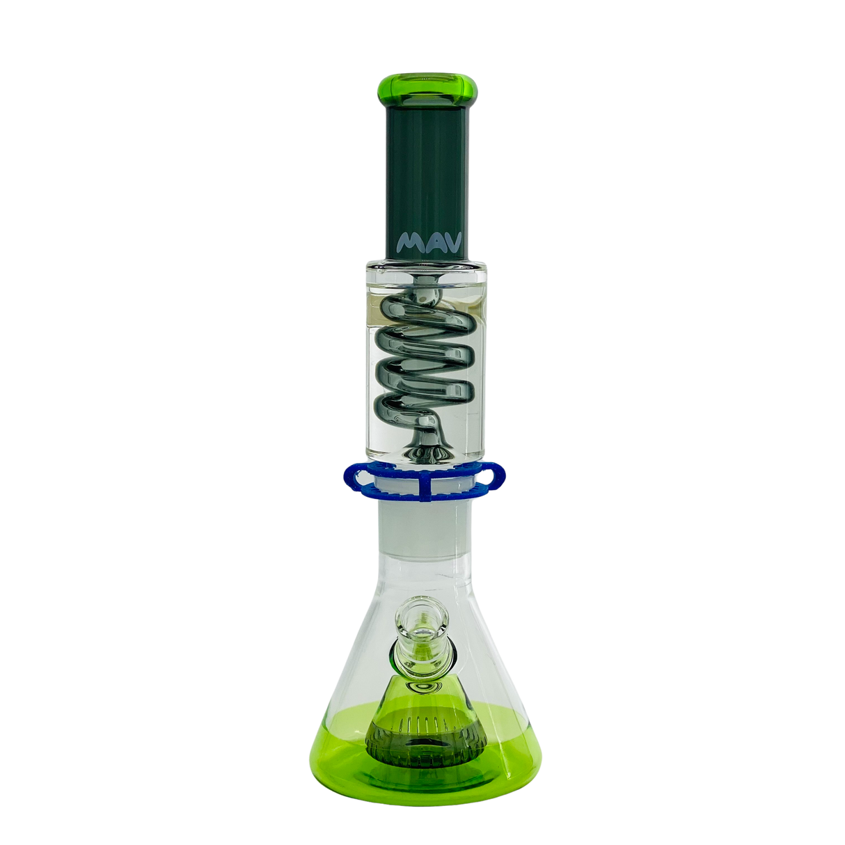MAV Glass 14" Beaker with Black/Ooze Freezable Coil, Glass on Glass Joint