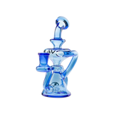 MAV Glass Ventura Recycler Dab Rig in Blue, 10" High Borosilicate Glass with 14mm Female Joint - Front View