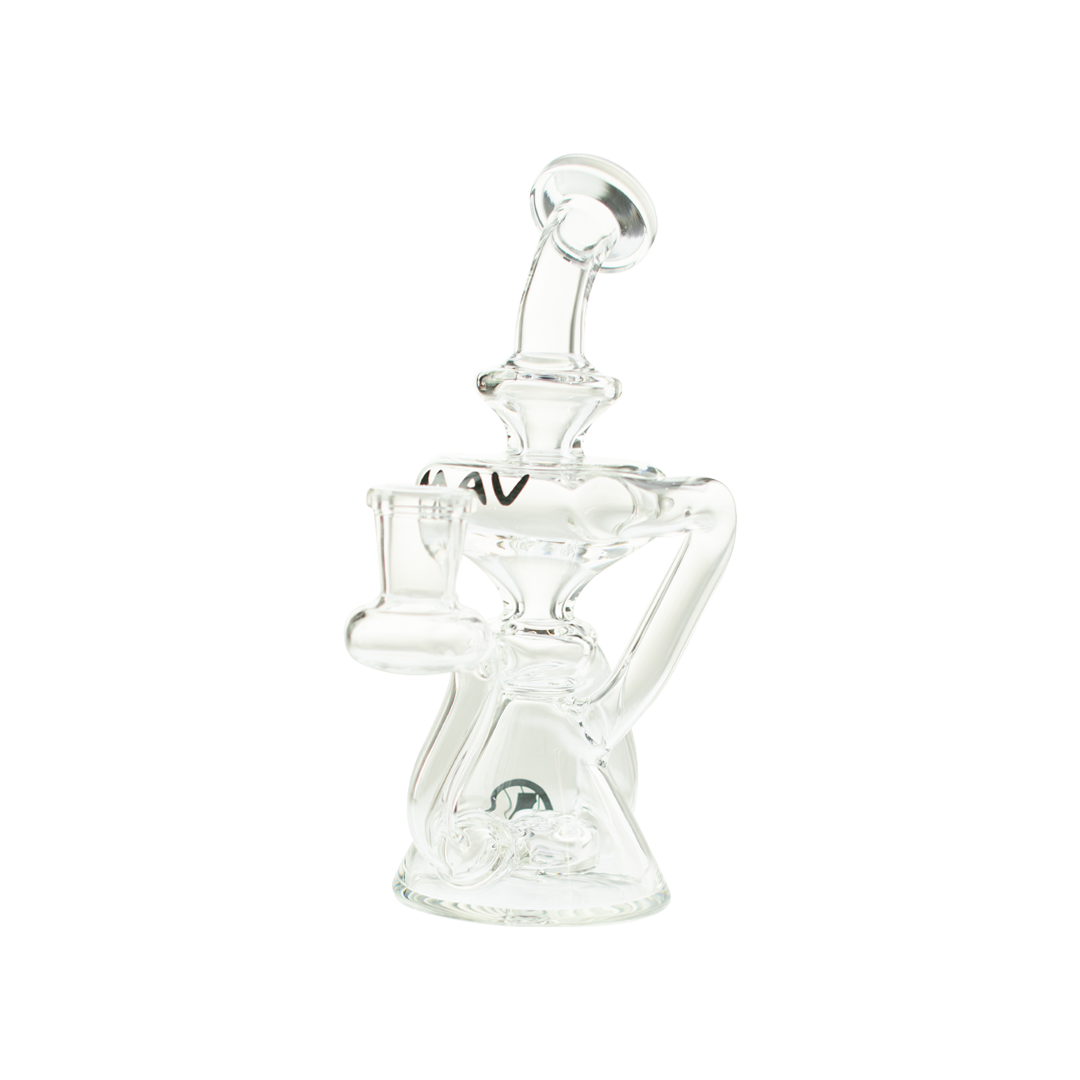 MAV Glass Ventura Recycler Dab Rig, Clear Borosilicate Glass, Beaker Design, 10" Height, 14mm Female Joint, Front View