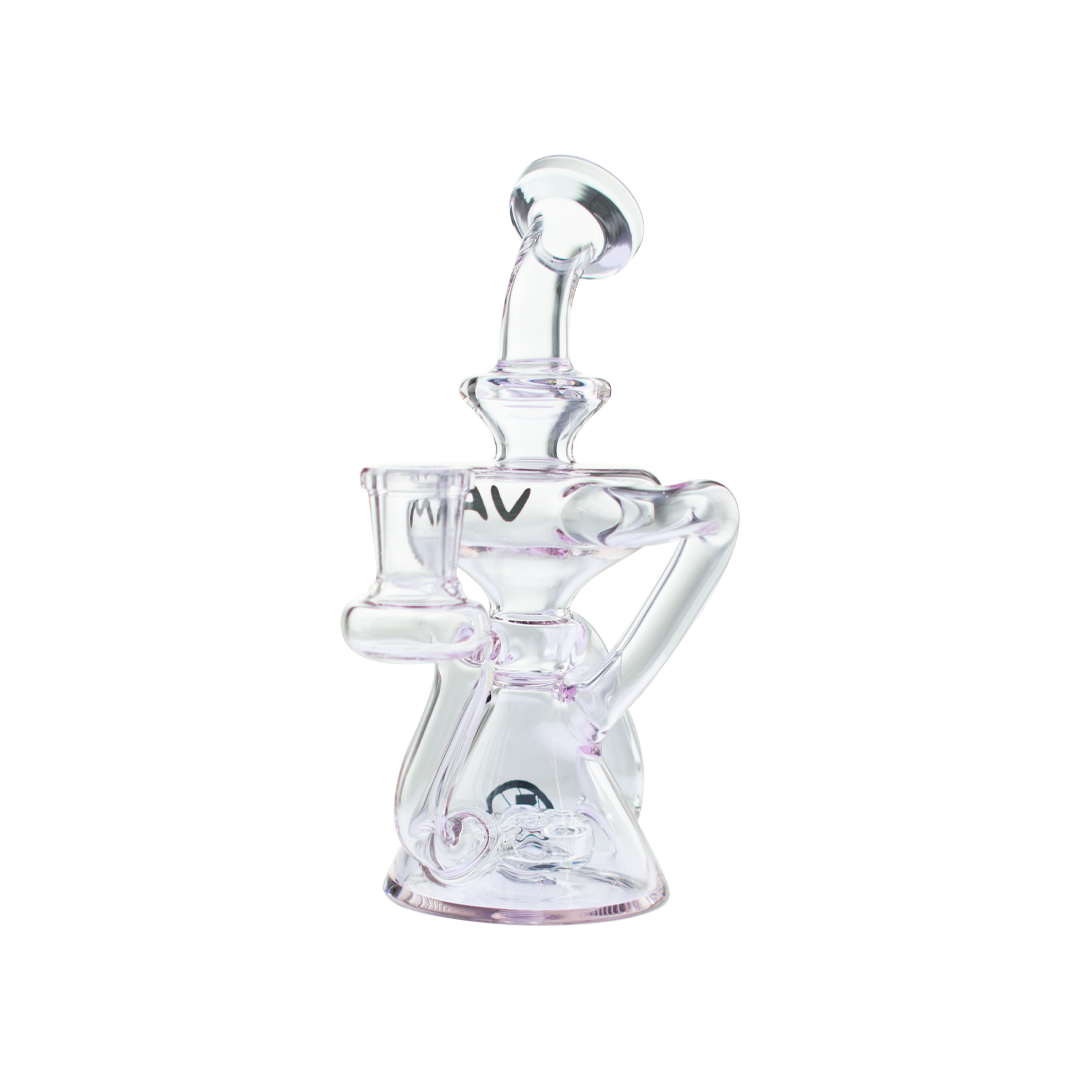 MAV Glass Ventura Recycler Dab Rig in Purple with Beaker Design, 10" Height, 14mm Female Joint